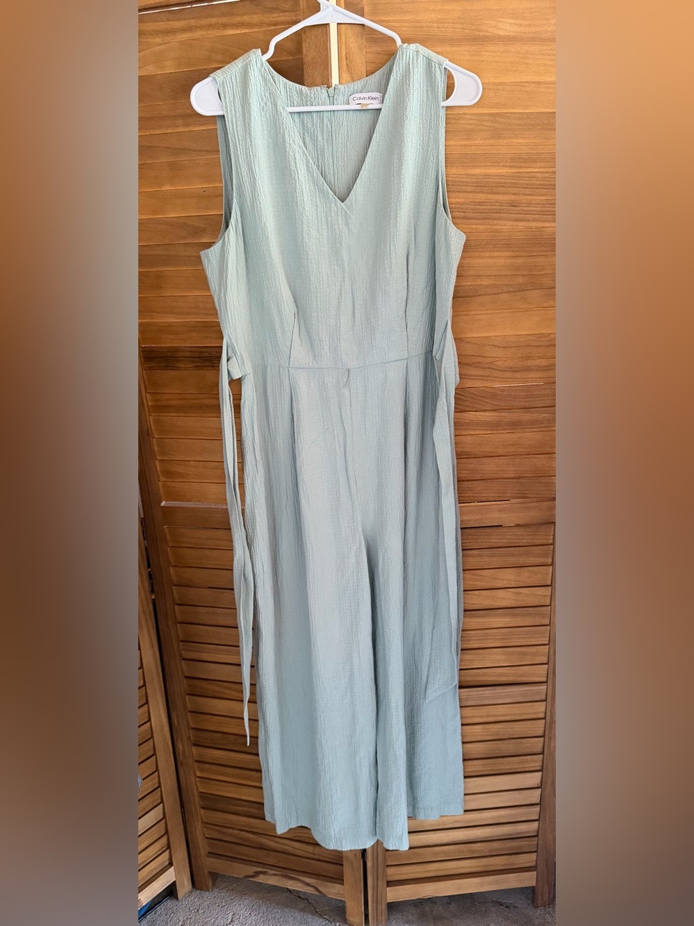 Calvin Klein Mint Green Sleeveless V-Neck Jumpsuit